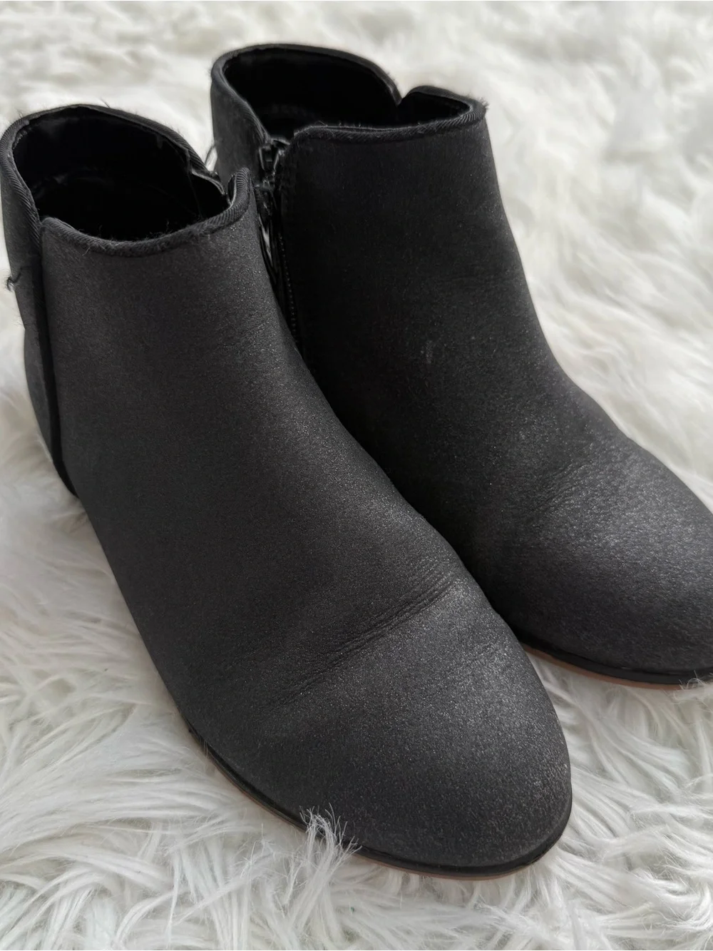 Cat & Jack Black Suede Ankle Booties